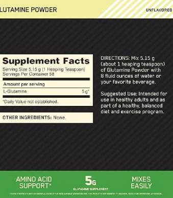 Optimum Nutrition Glutamine Powder back