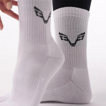Bfeerce White Crew Socks (Unisex)