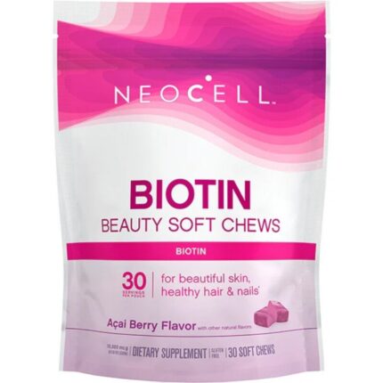 NeoCell Biotin Beauty Soft Chews, For Healthy Skin, Hair, Nails, Energy Support Supplement, ,30 Soft Chews