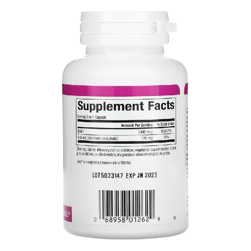 Natural Factors Biotin 5,000 mcg – 60 Capsules back