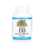 Natural Factors Vitamin D3 25 mcg (1,000 IU) - 90 Tablets