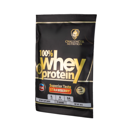 CHALLENGER NUTRITION 100% Whey Protein Strawberry 1srv